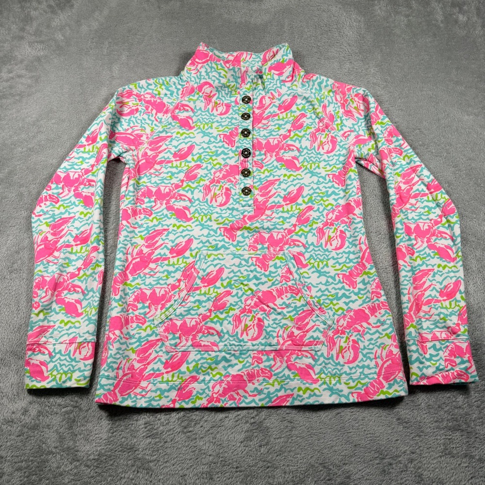Lilly Pulitzer Captain Popover Pink Sunset Home Slice Jacket Womens Large UPF